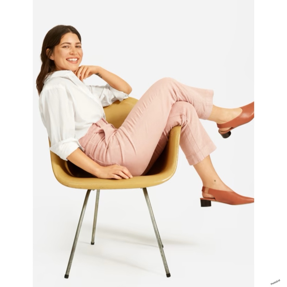 EVERLANE The Corduroy Straight-Leg Crop PINK SIZE 6 Barbie